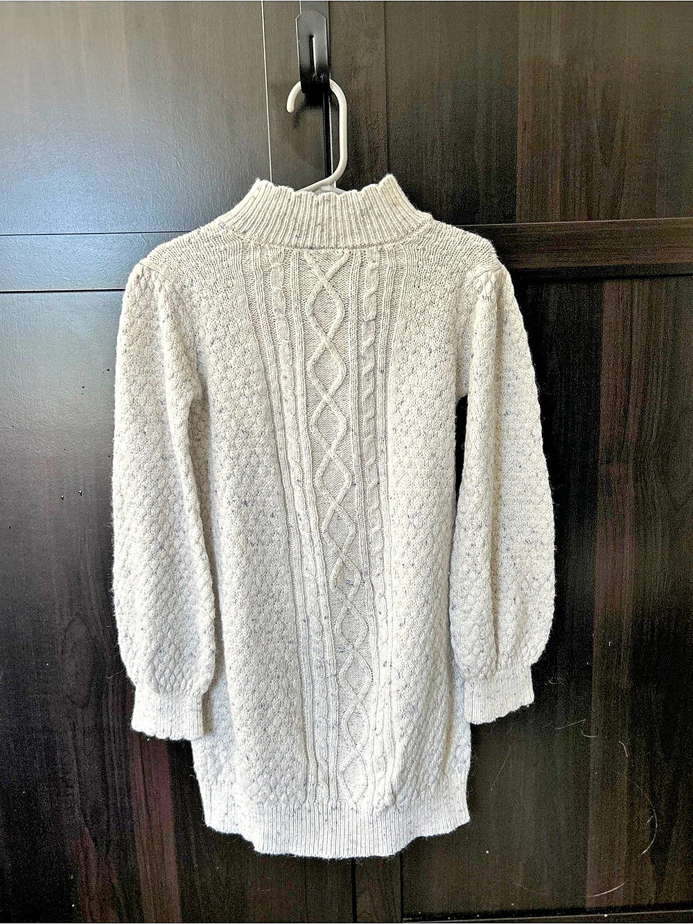 Janie and Jack Cream Speckled Cable Knit Sweater Dress Size 4